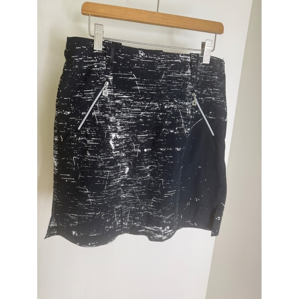 Jamie Sadock Black & White Performance Tennis/Golf Skort | Zip Pocket | Size 2 - Picture 3 of 6